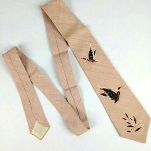 Men's Necktie Pilgrim Cravat Handpainted Silk Tie